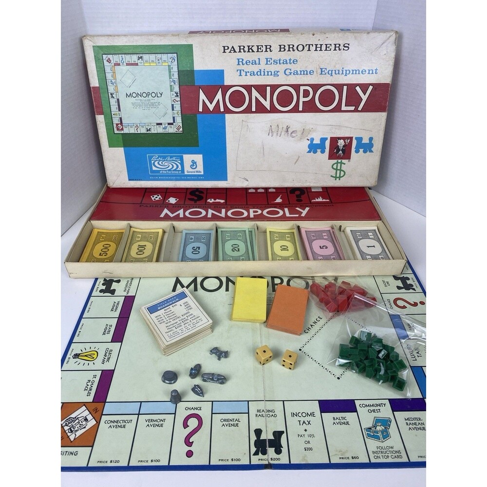 Vintage 1961 Parker Brothers Monopoly Board Game No 9